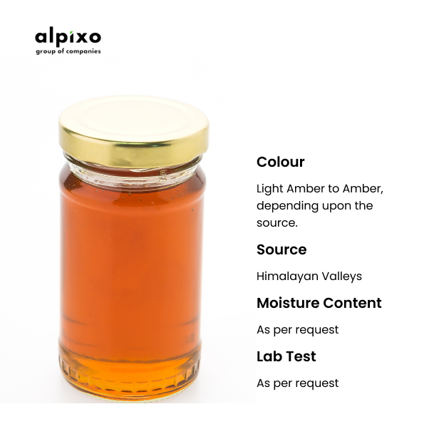 Light amber to amber wildflower honey sourced from Himalayan valleys.