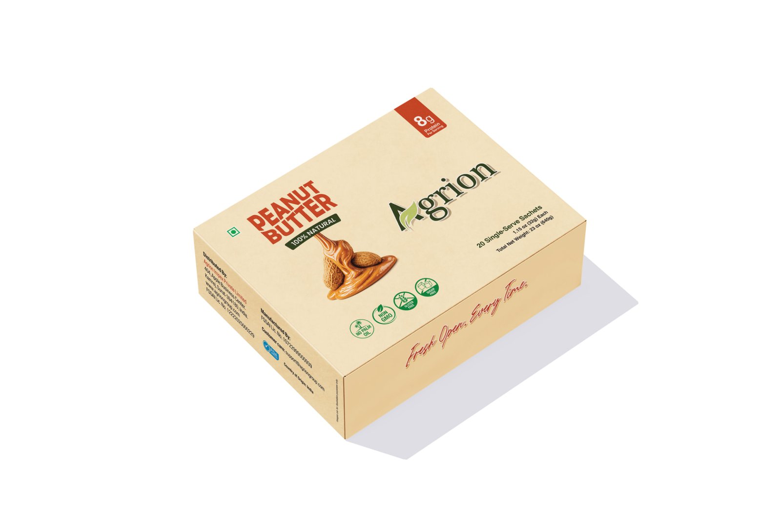 Agrion 100% Natural Peanut Butter retail display box